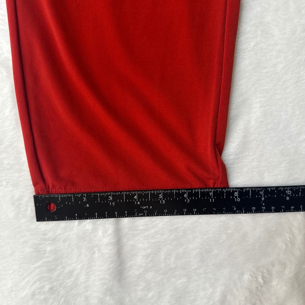Susan Graver Liquid Knit Red Pull-On Straight Leg Pants Size M Travel Workwear - Picture 8 of 8